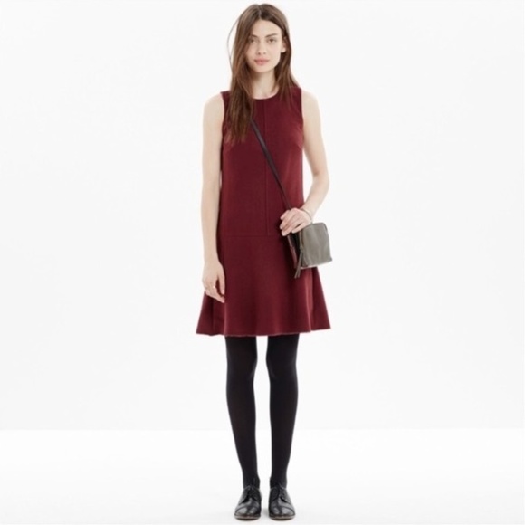 Madewell Foyer Dress - Burgundy Wool Shift Dress - Picture 4 of 5